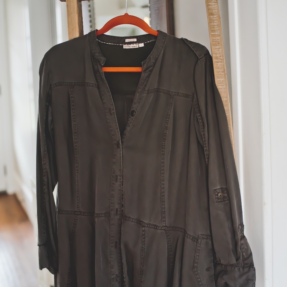Olive green Anthropologie dress by  Holding Horses